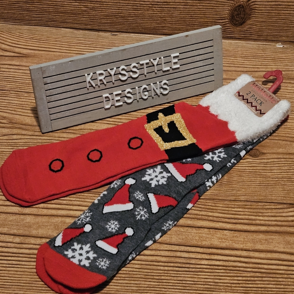 Christmas Novelty Socks Santa Snowflakes Womens 4-10